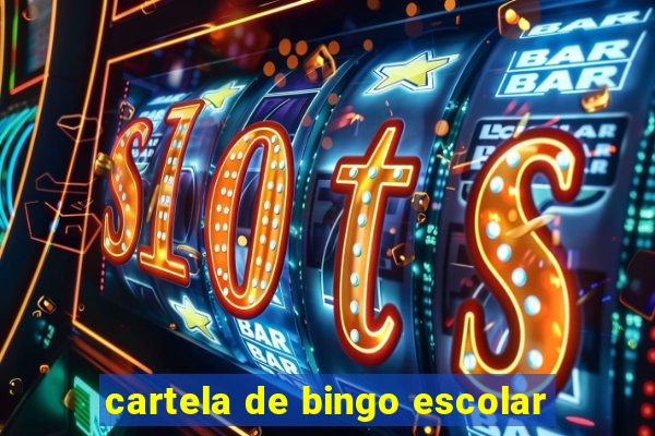 cartela de bingo escolar