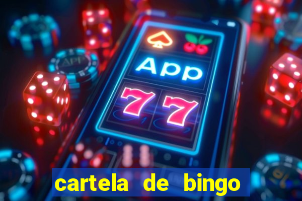 cartela de bingo para preencher