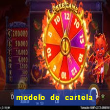 modelo de cartela para bingo