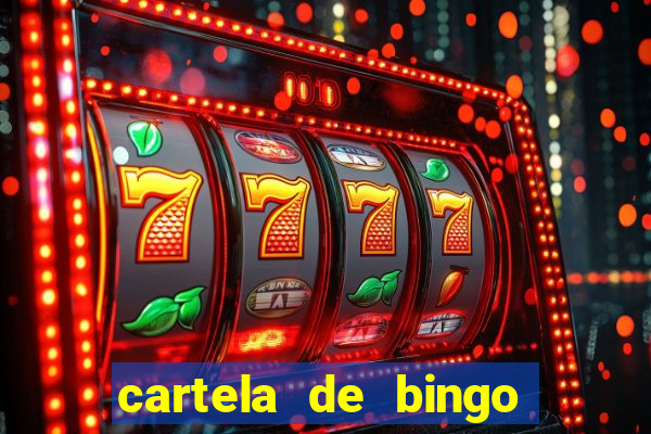 cartela de bingo de letras