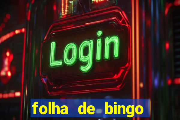 folha de bingo para imprimir