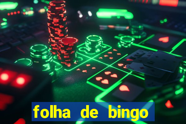 folha de bingo para imprimir