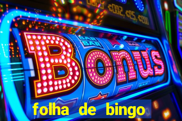 folha de bingo para imprimir